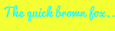 Image with Font Color 2BFFFF and Background Color F3FF33